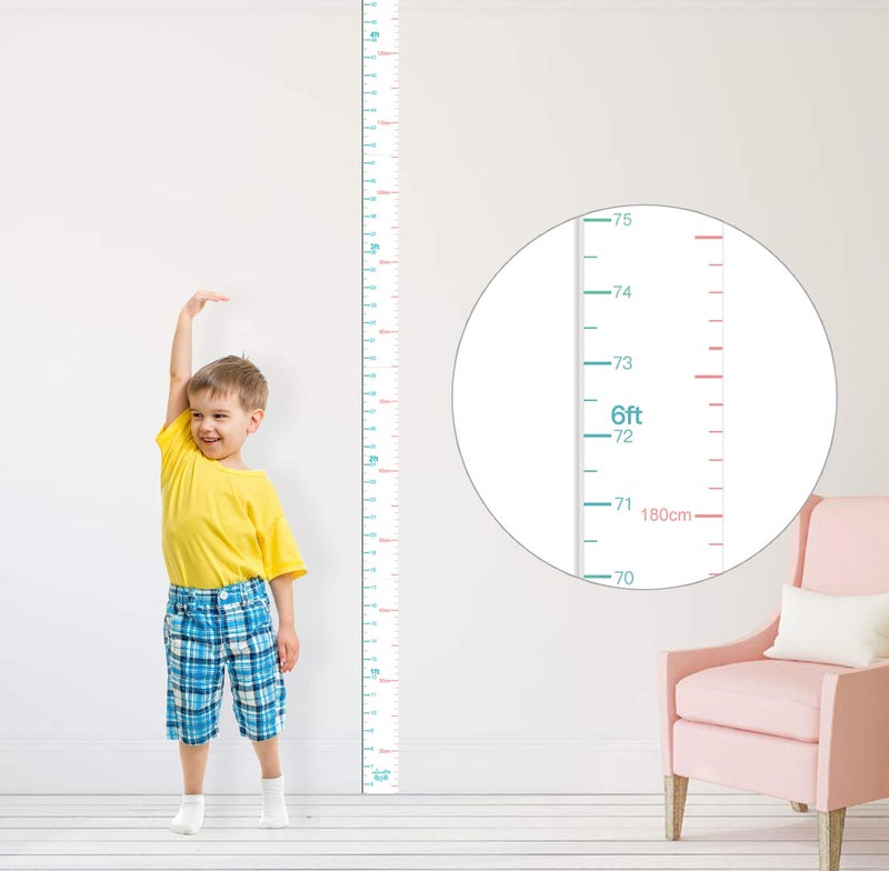 kolymax Growth Chart for Kids Height Chart Ruler Wall Decor for Measuring Kids Boys Girls, White (Middle 83''x1.37'') - Image 1